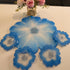 DAZZLING BLUE FLOWER HANDMADE TRAY AND COASTERS SET