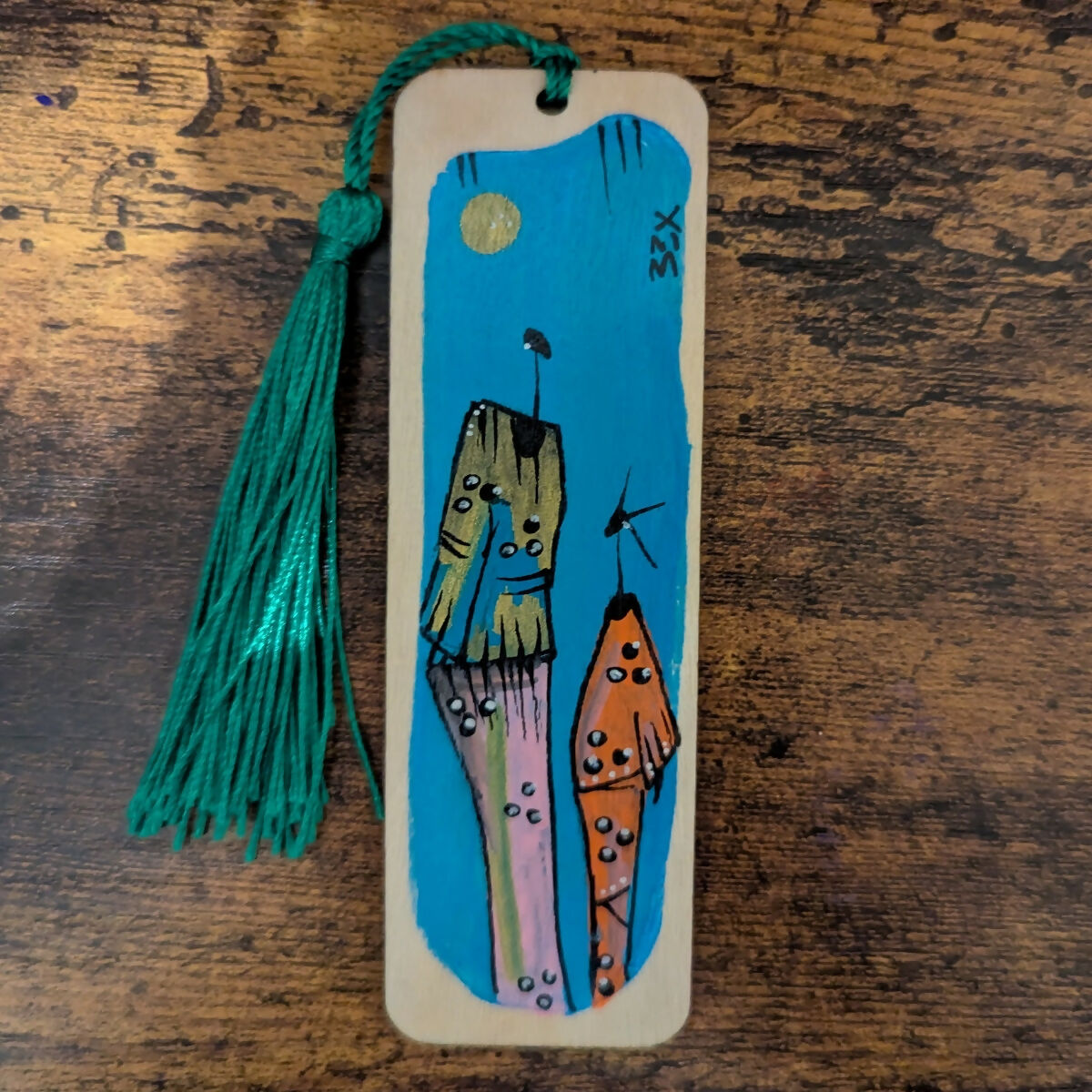 Wooden Hand Painted Bookmark
