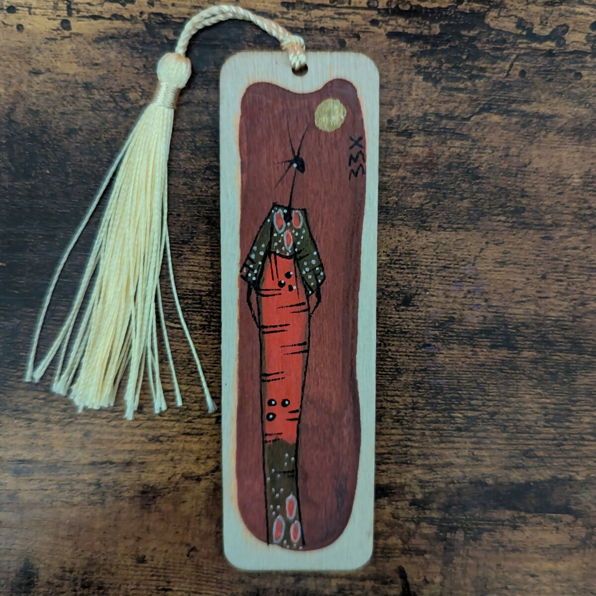 Wooden Hand Painted Bookmark