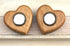 Pair of oak heart friendship tea light holders