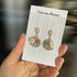 Marble Stud Crystal Embroidery Earrings
