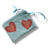 Blue Love Hearts Velvet Zip-Up Pouch