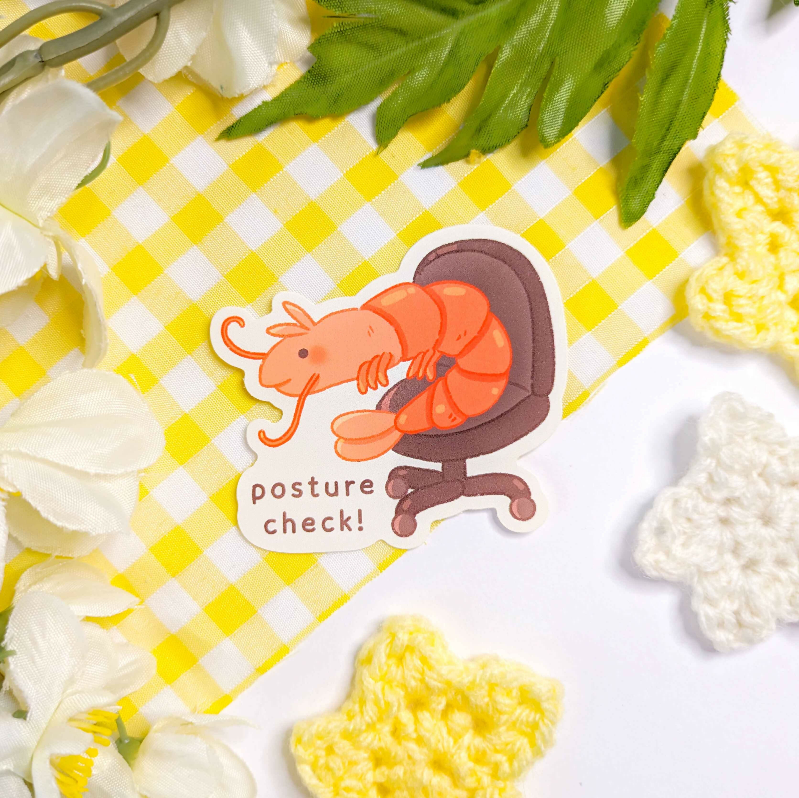 Posture Prawn - Matte Sticker Single