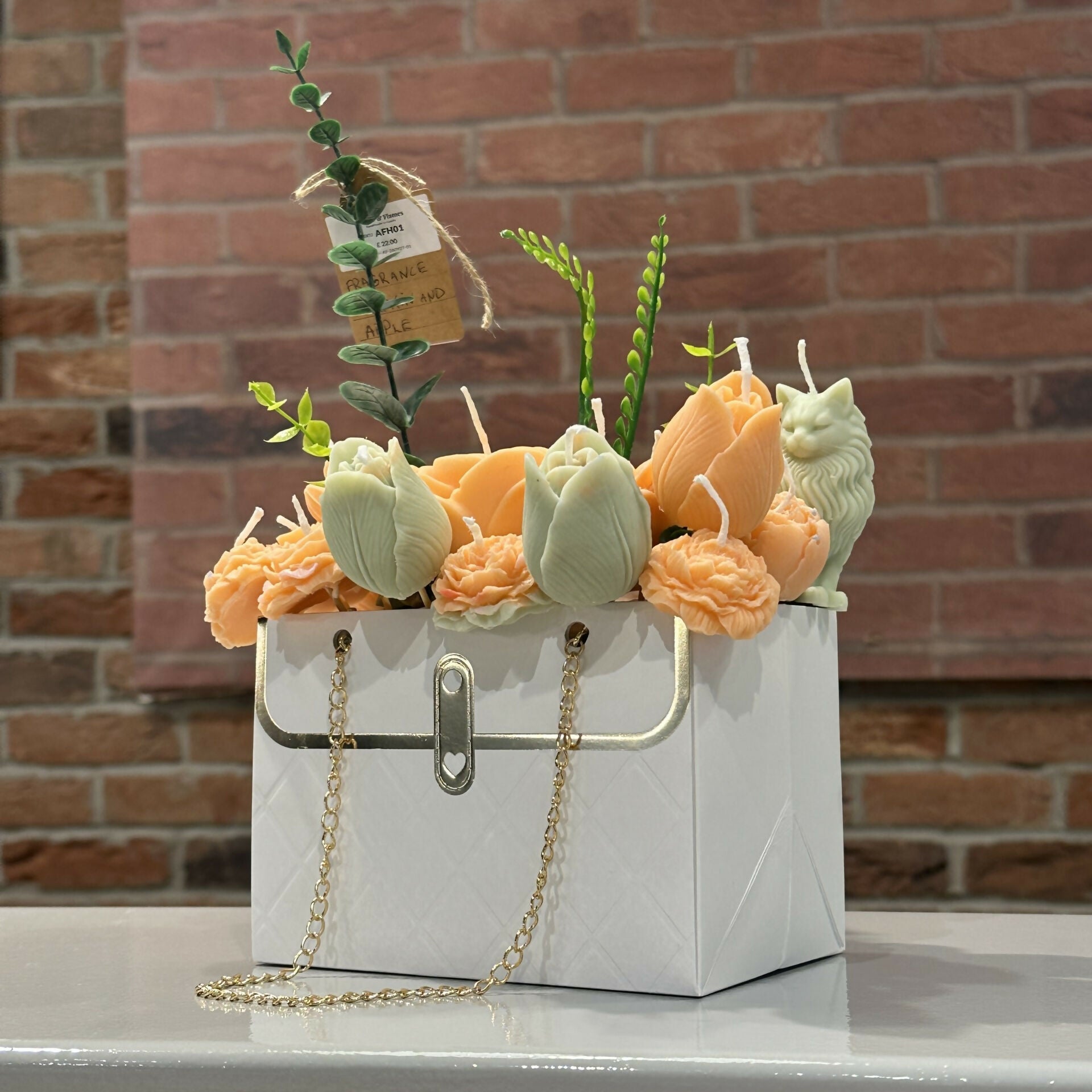 Handmade Scented Wax Flower Bouquet — Handbag Gift Box