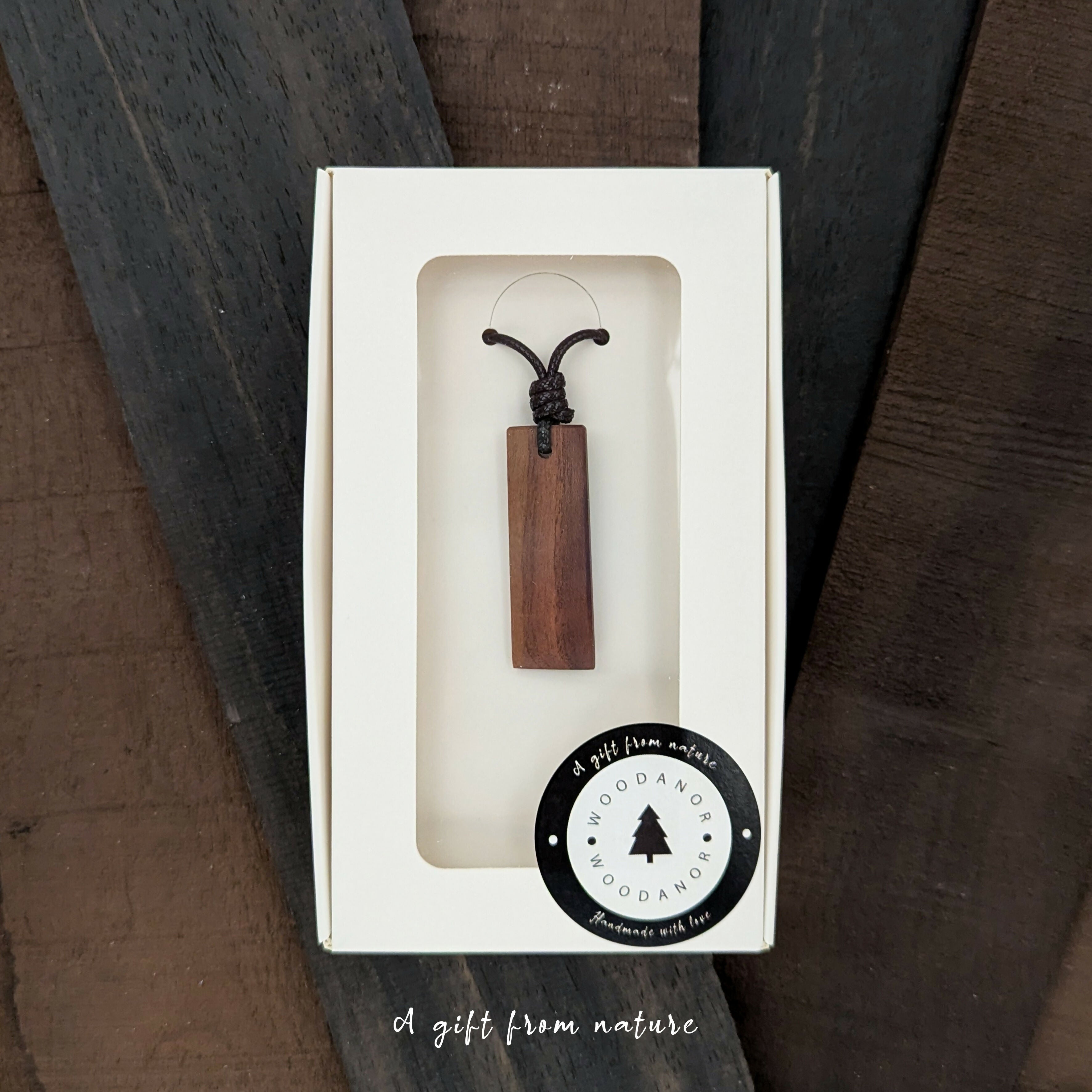 Minimalist Solid Wood Rectangle Pendant