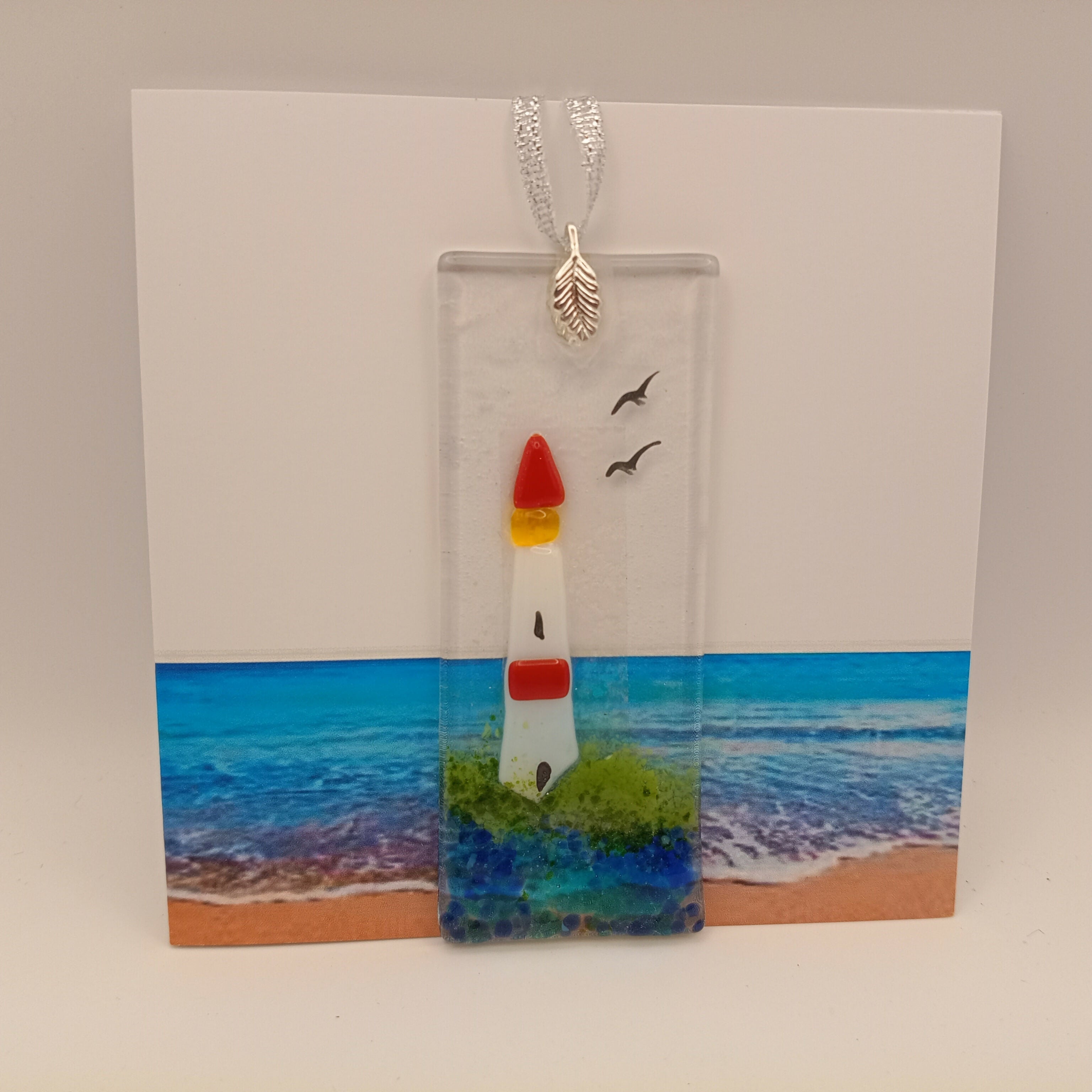 Fused Glass Lighthouse Card