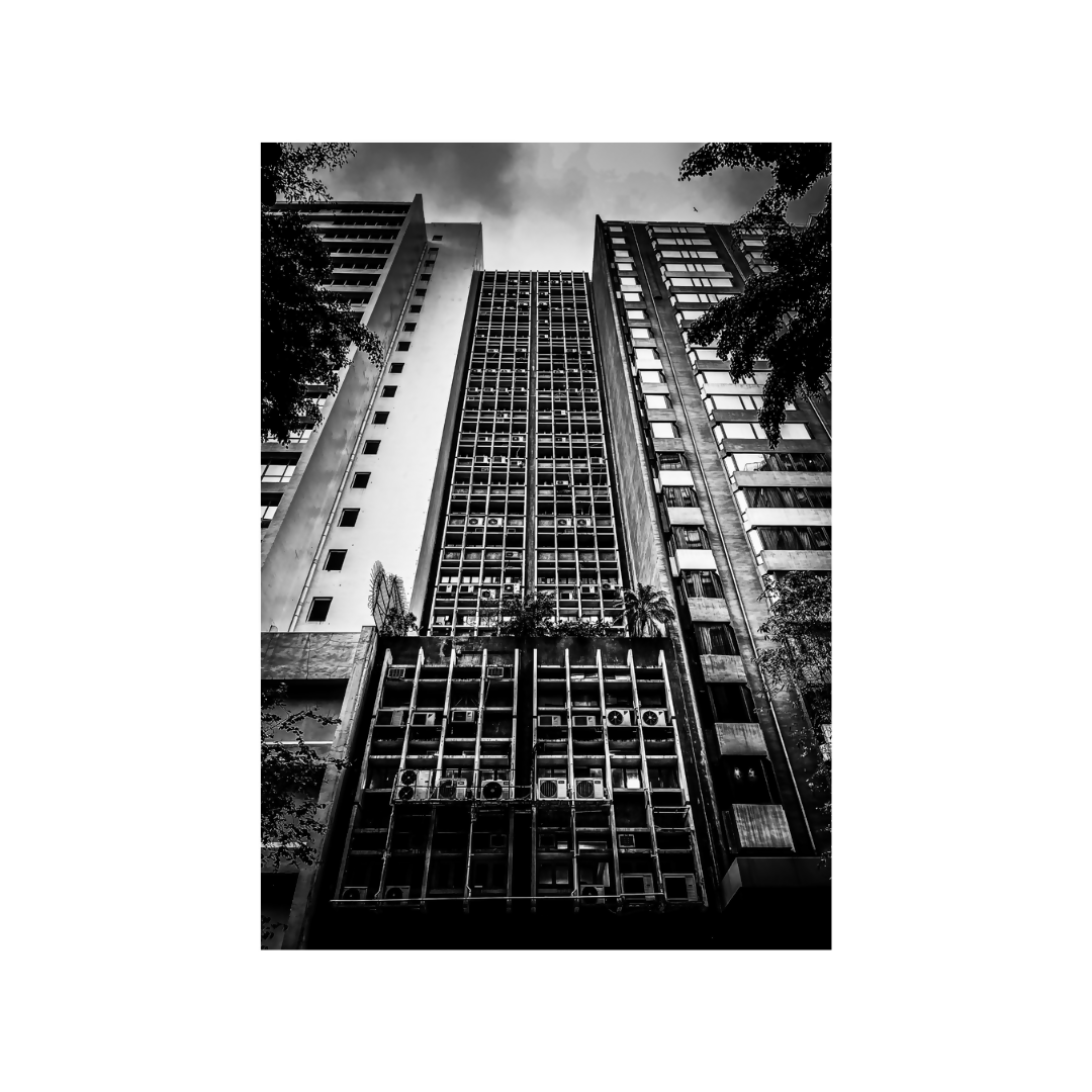 Towering Above - Black & White Architectural Photography Print A3