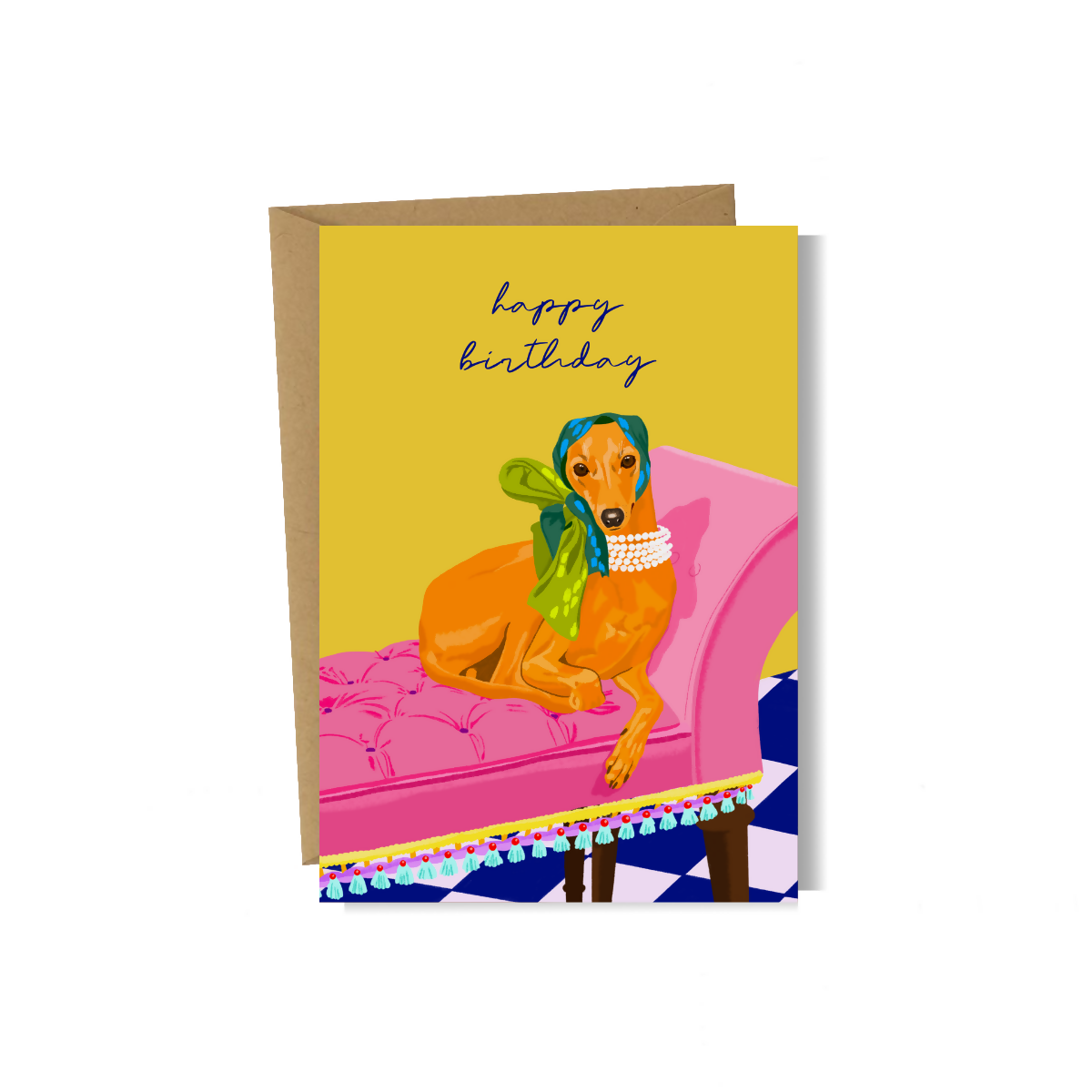 Greyhound Dog Birthday Card