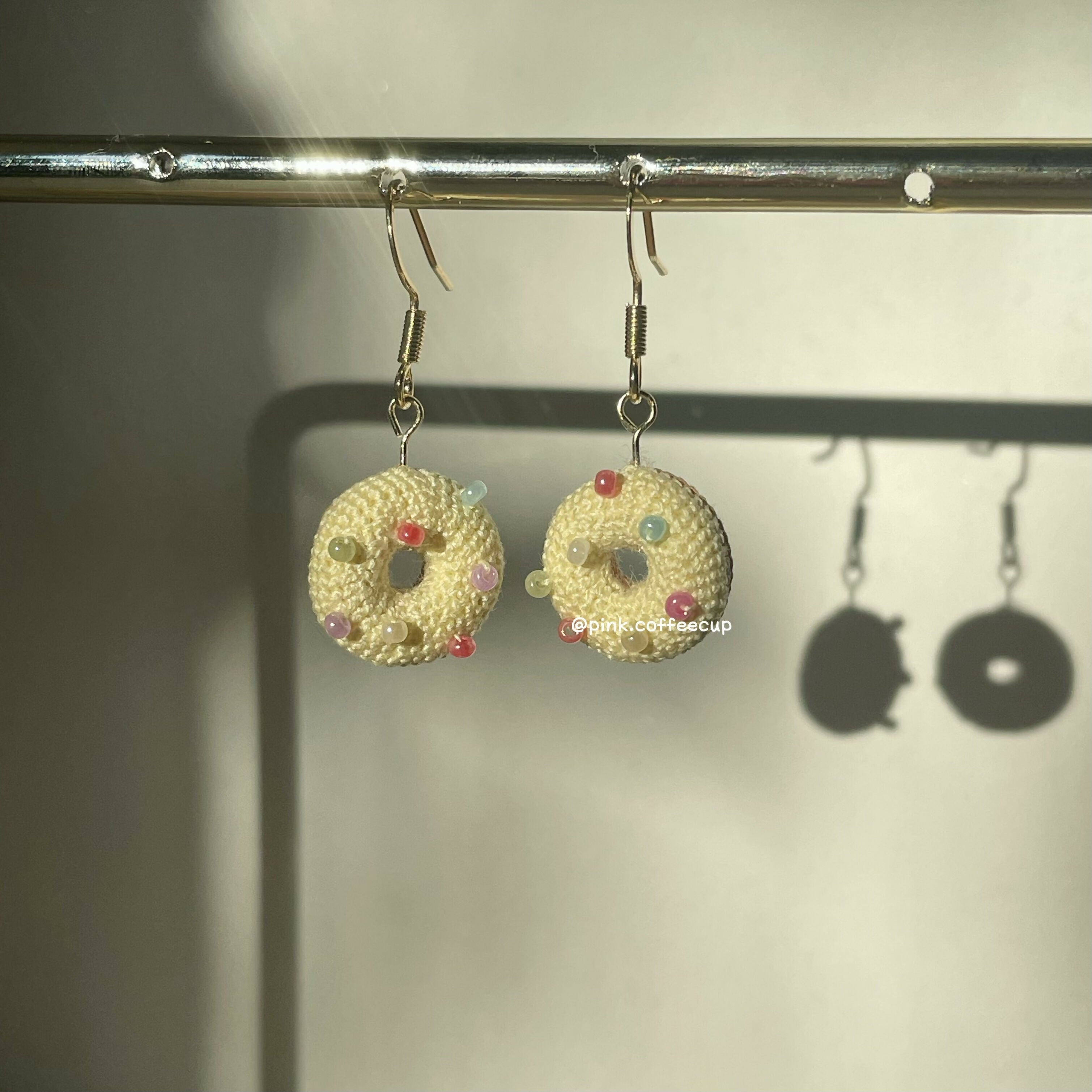 Micro Crochet Doughnut Drop and Dangle Earrings