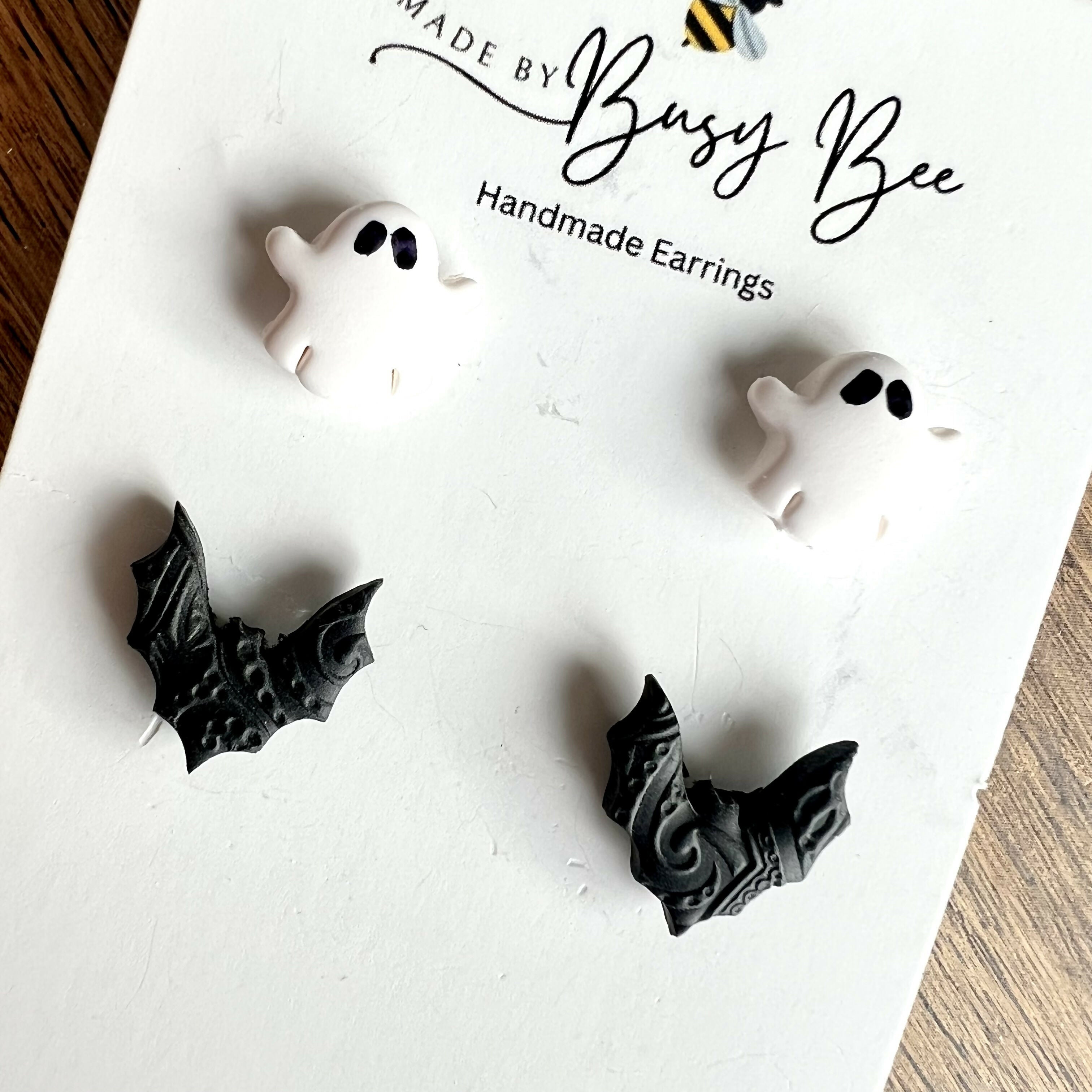 Autumn & Halloween Stud Earrings / Set of 2 pairs of Studs / Handmade Polymer Clay Jewellery