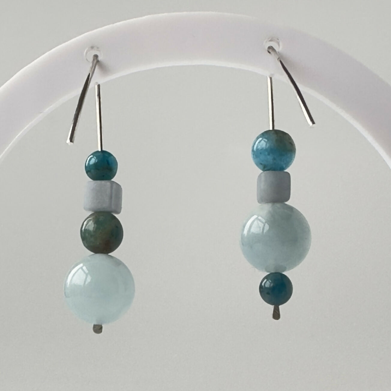 HEALING CRYSTAL & STERLING SILVER THROAT CHAKRA EARRINGS