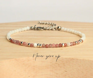 Gemstone morse code bracelets