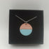 Powder Blue Half Enamel Half Circle Copper Pendant