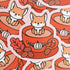 Fox Latte Die Cut Sticker
