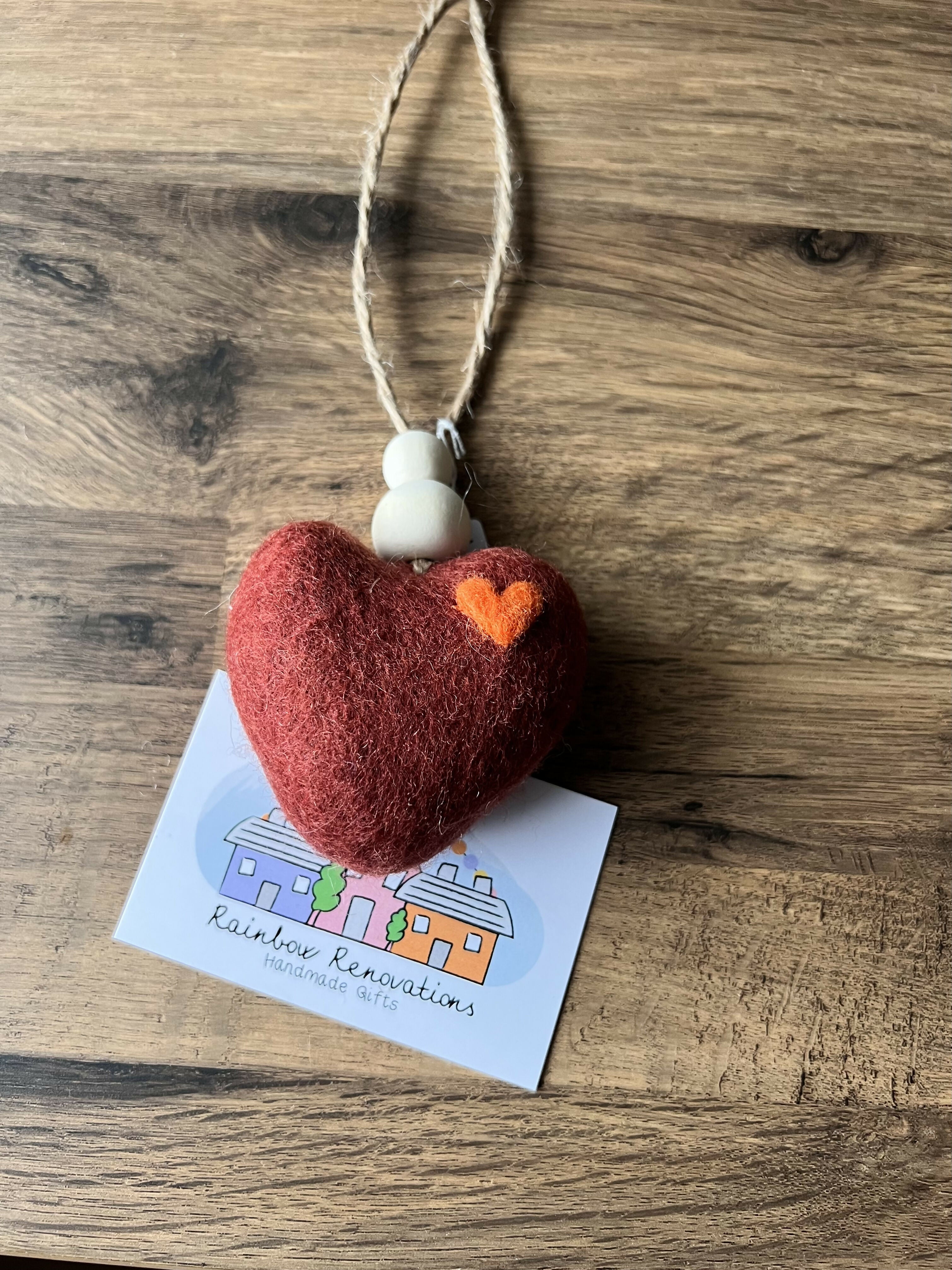 Felt Heart Hanging Decoration