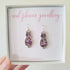 Real Flower Cat Purple Petal Earrings Sterling Silver