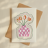 Tulip Flower Vase Greetings Card
