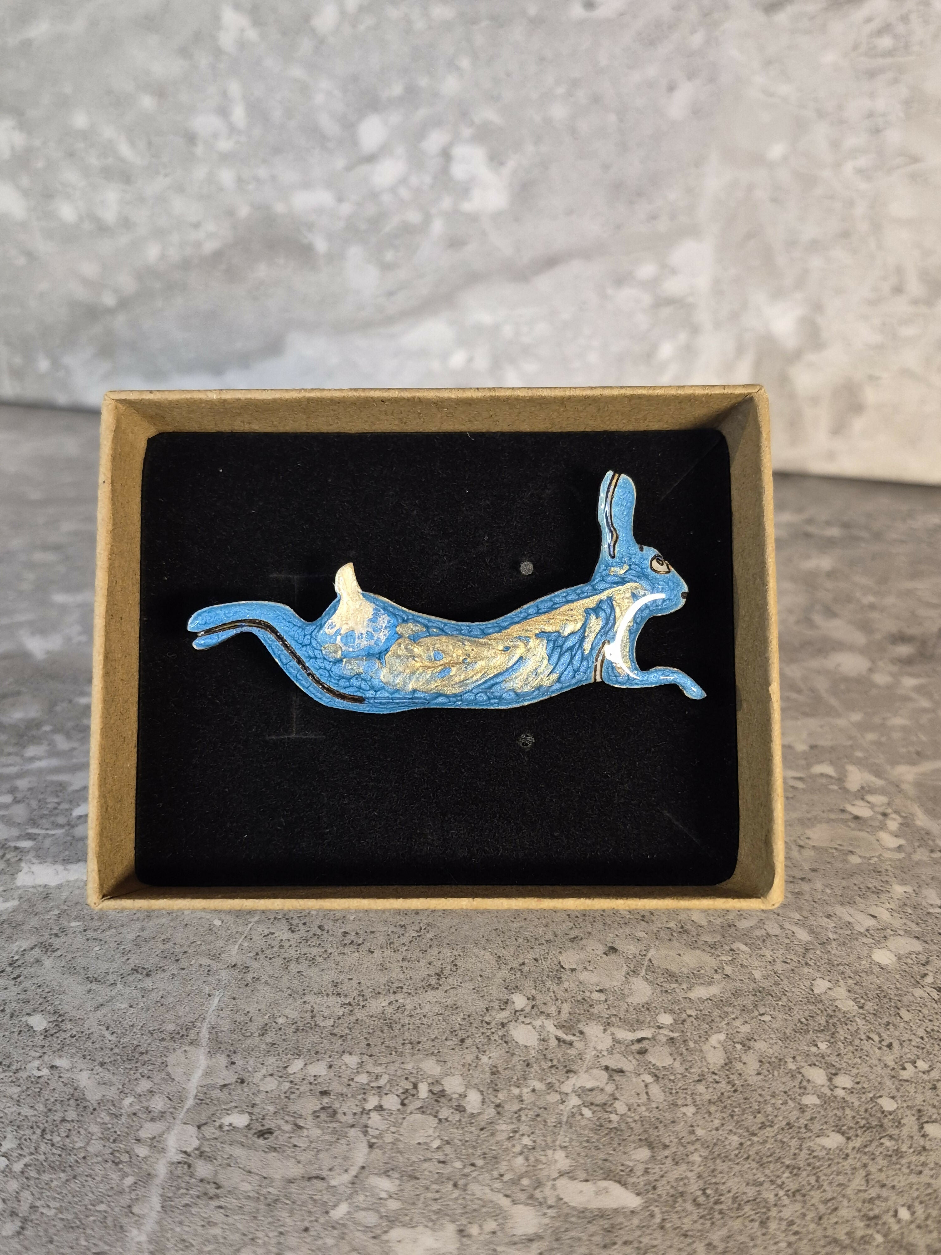 Unique Handcrafted Leaping Hare Pin