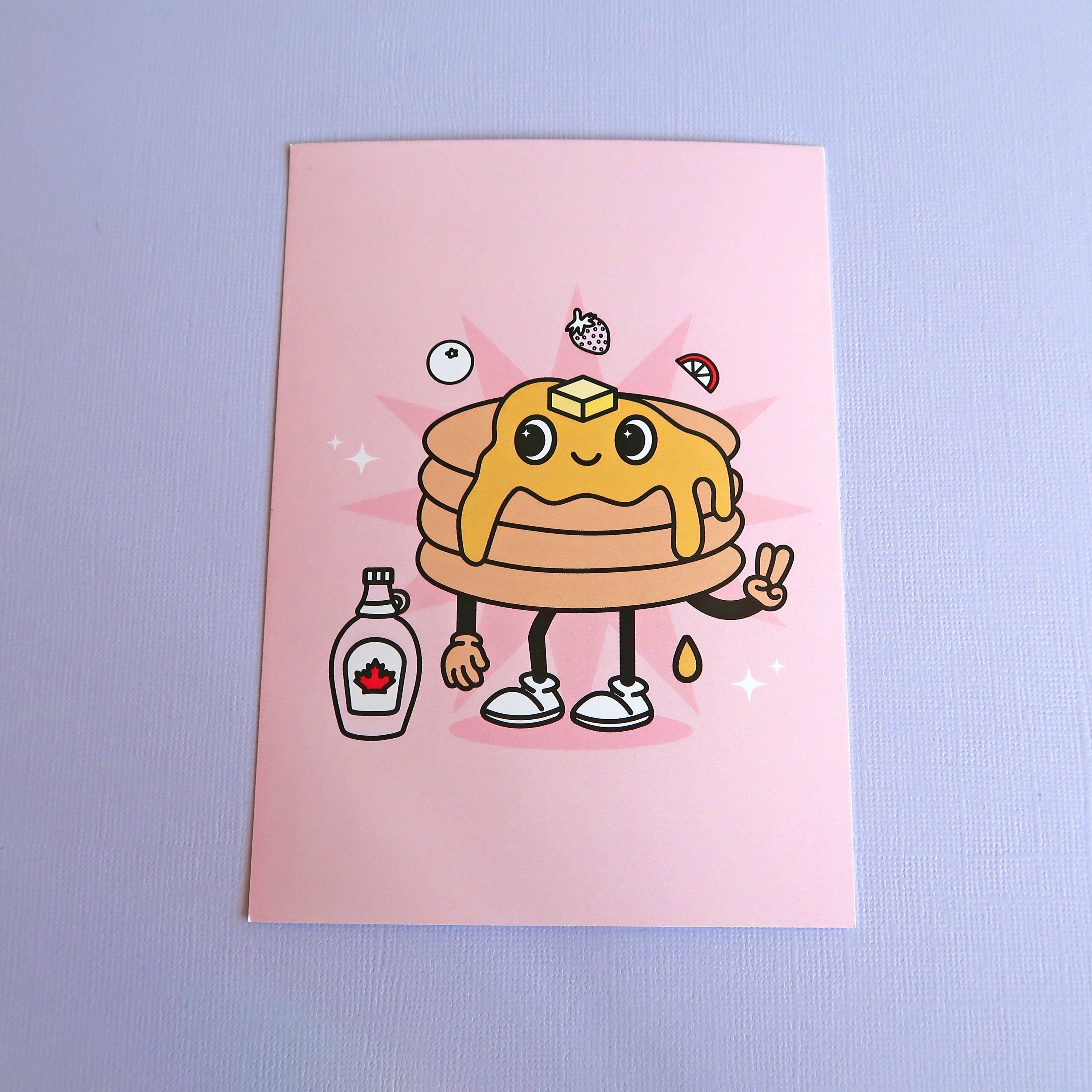 Pancake Mascot A6 Art Print