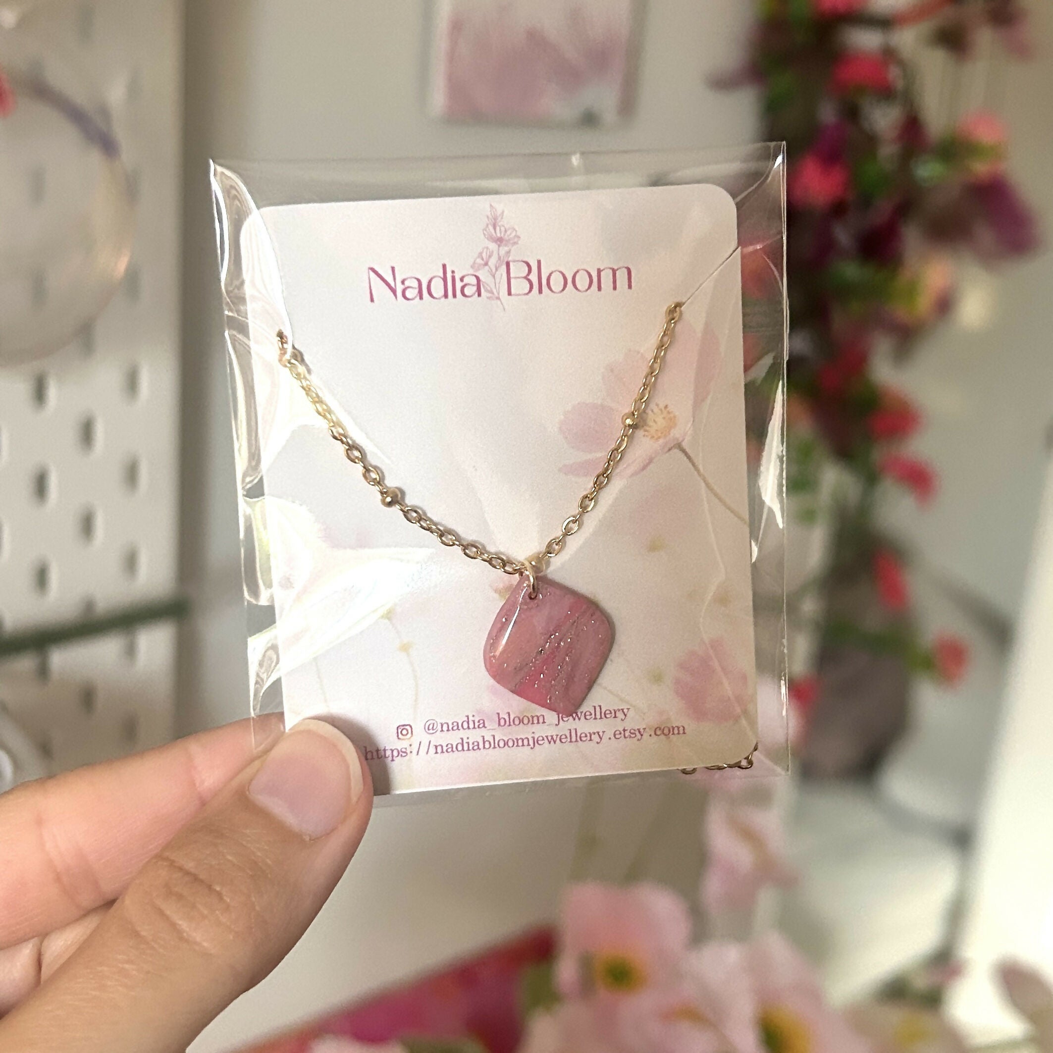 Pink Oval Necklace