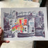 Reading in the Garden Riso Print