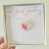 Pink Corn Flower 3D Heart Shaped Necklace Silver Plated