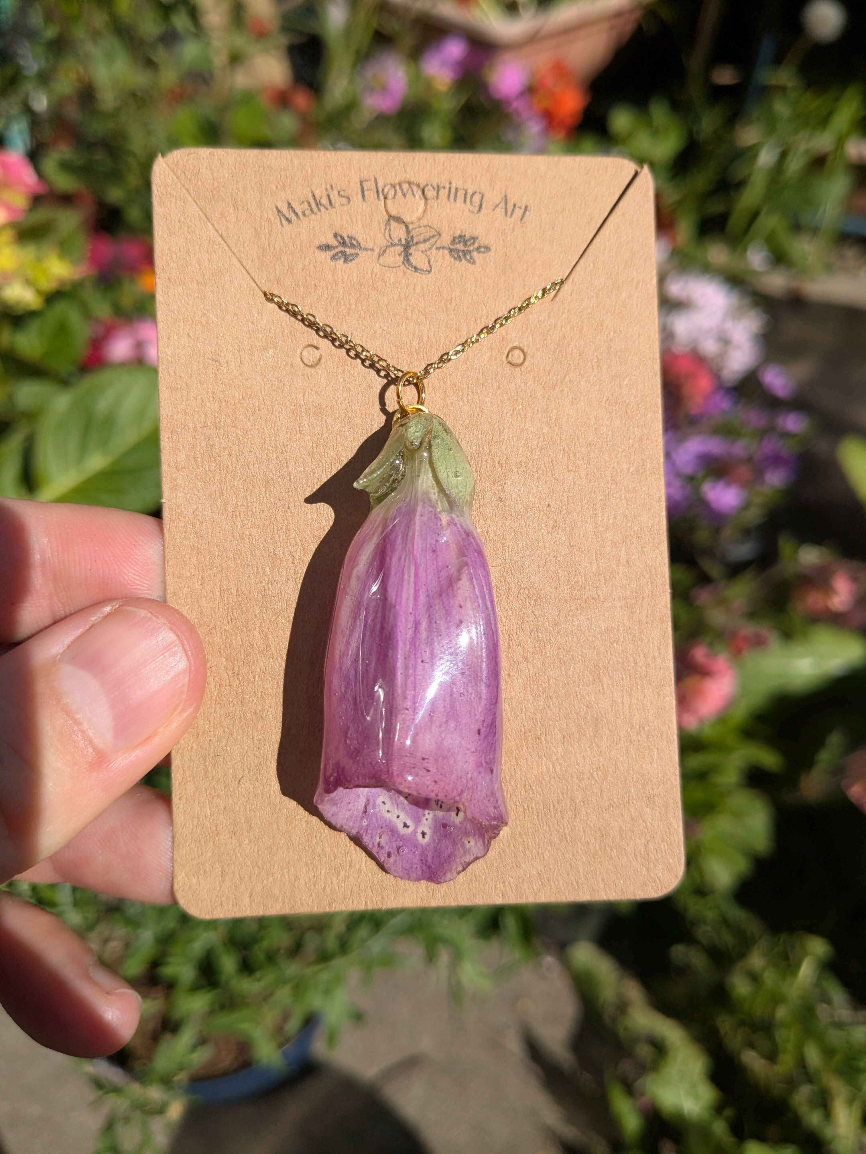 REAL FOXGLOVE NECKLACE