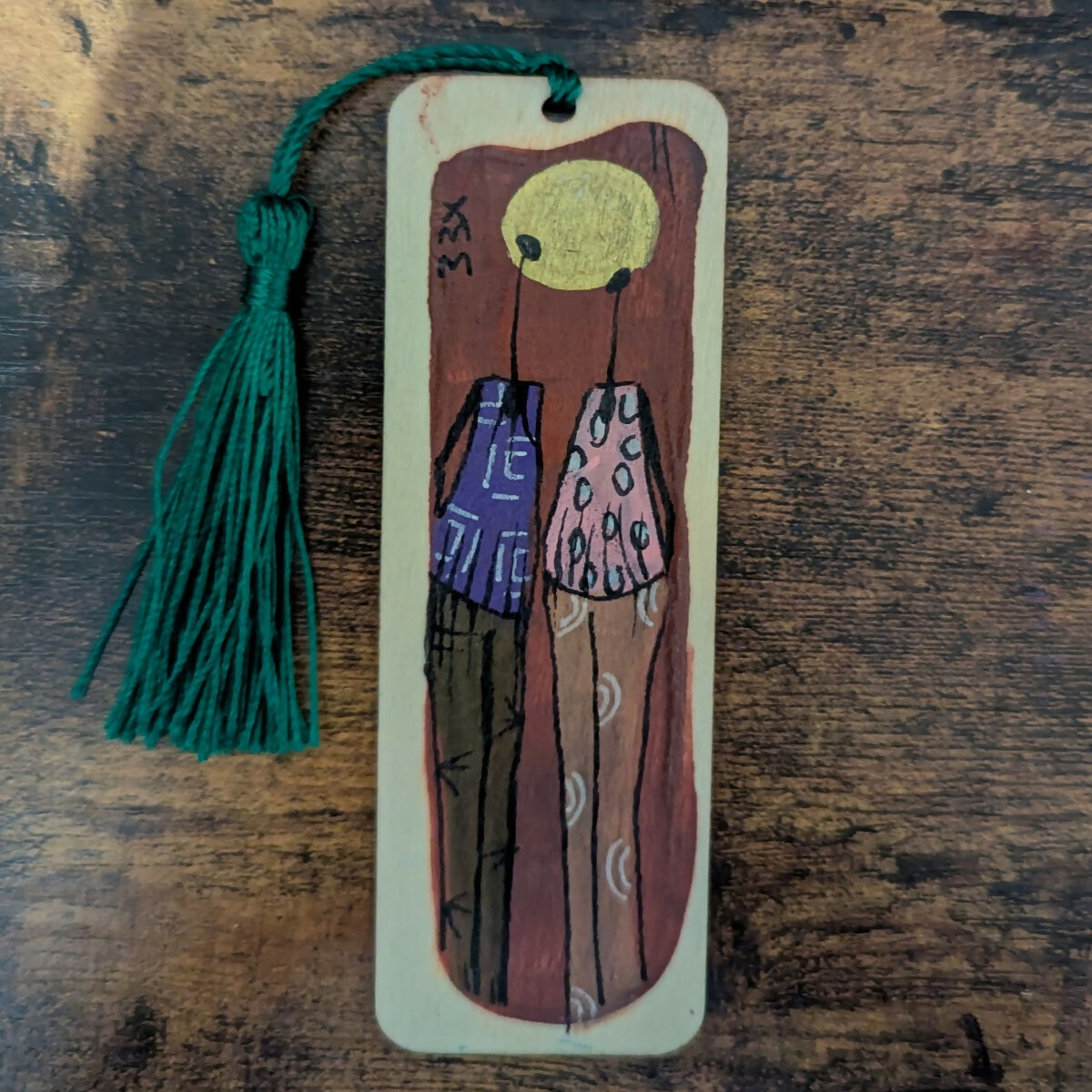 Wooden Hand Painted Bookmark