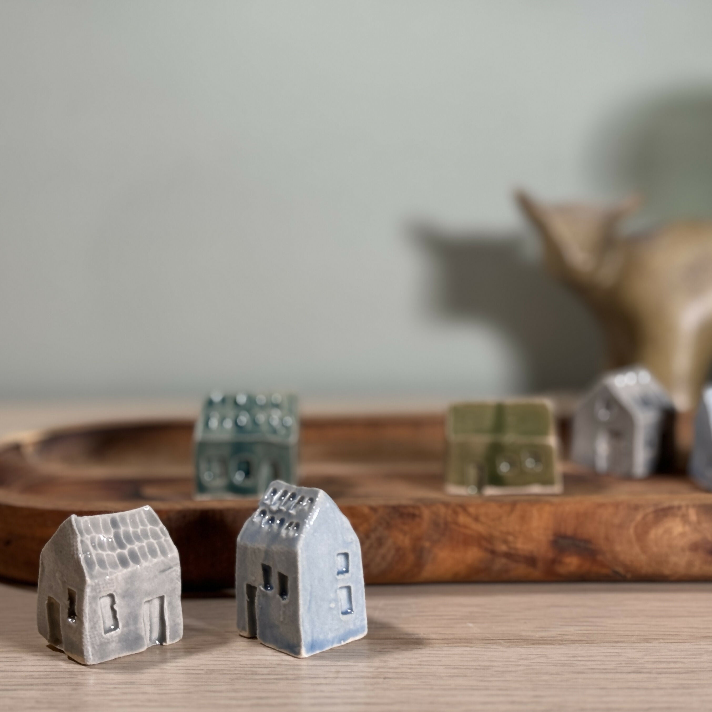Miniature Ceramic Houses, Handmade from Stoneware Clay