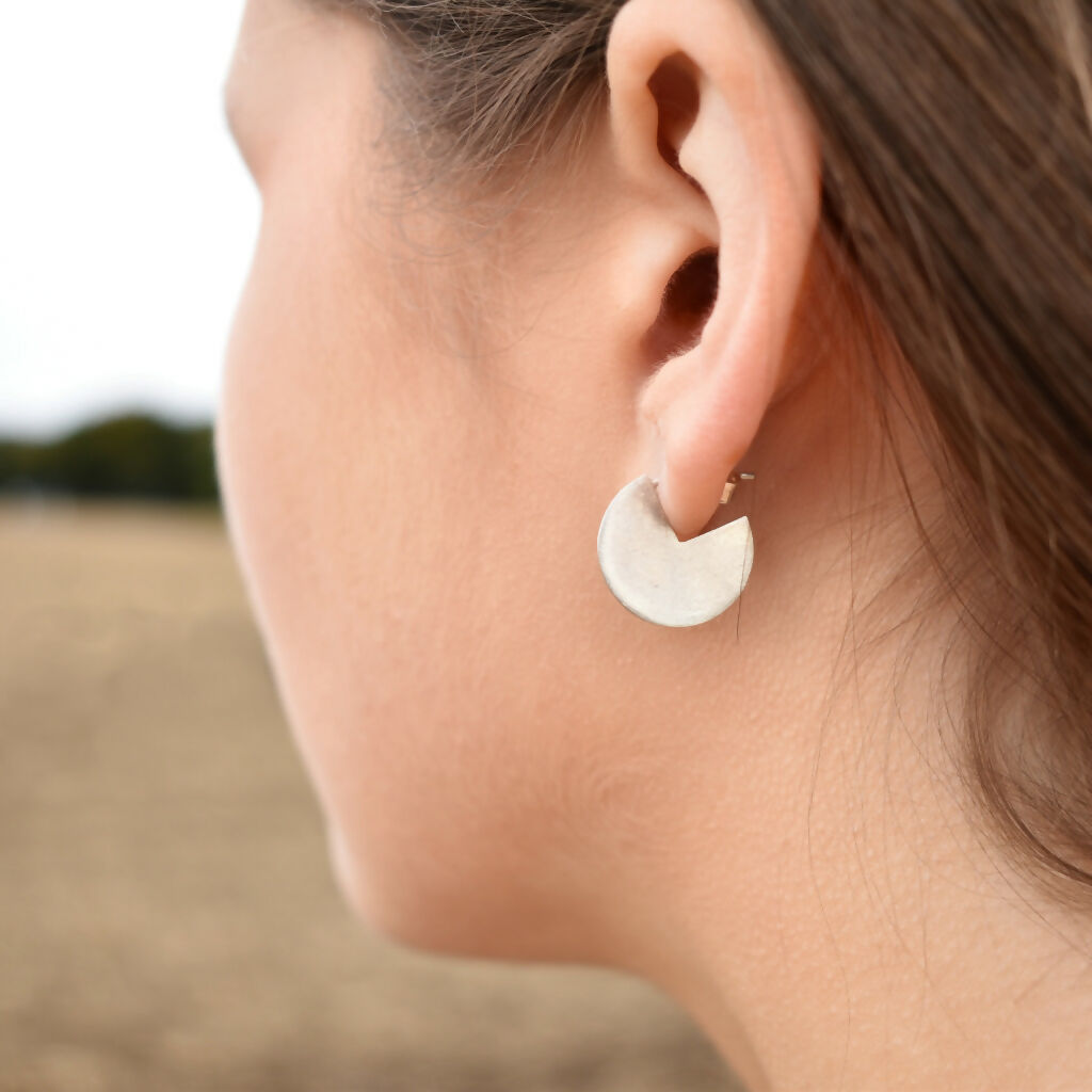 Sterling Silver Cut-Out Disc Earrings