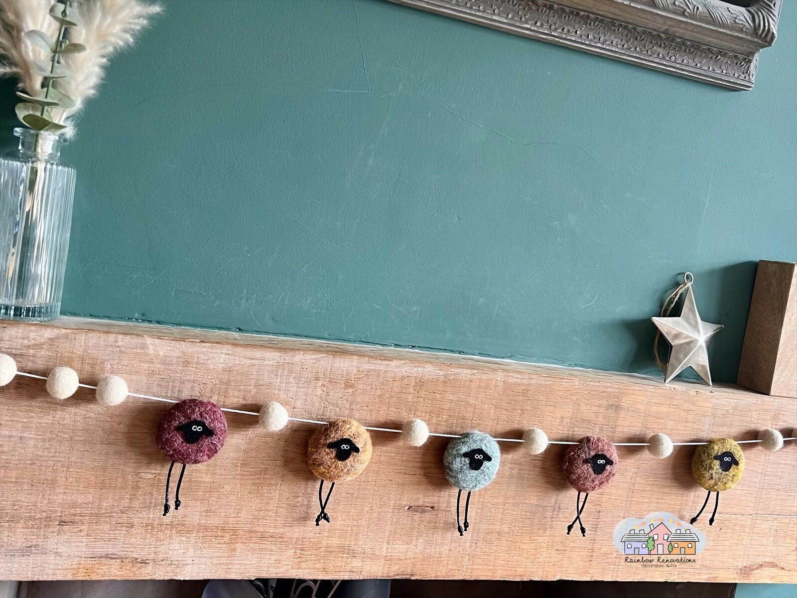 Felted Sheep Garland