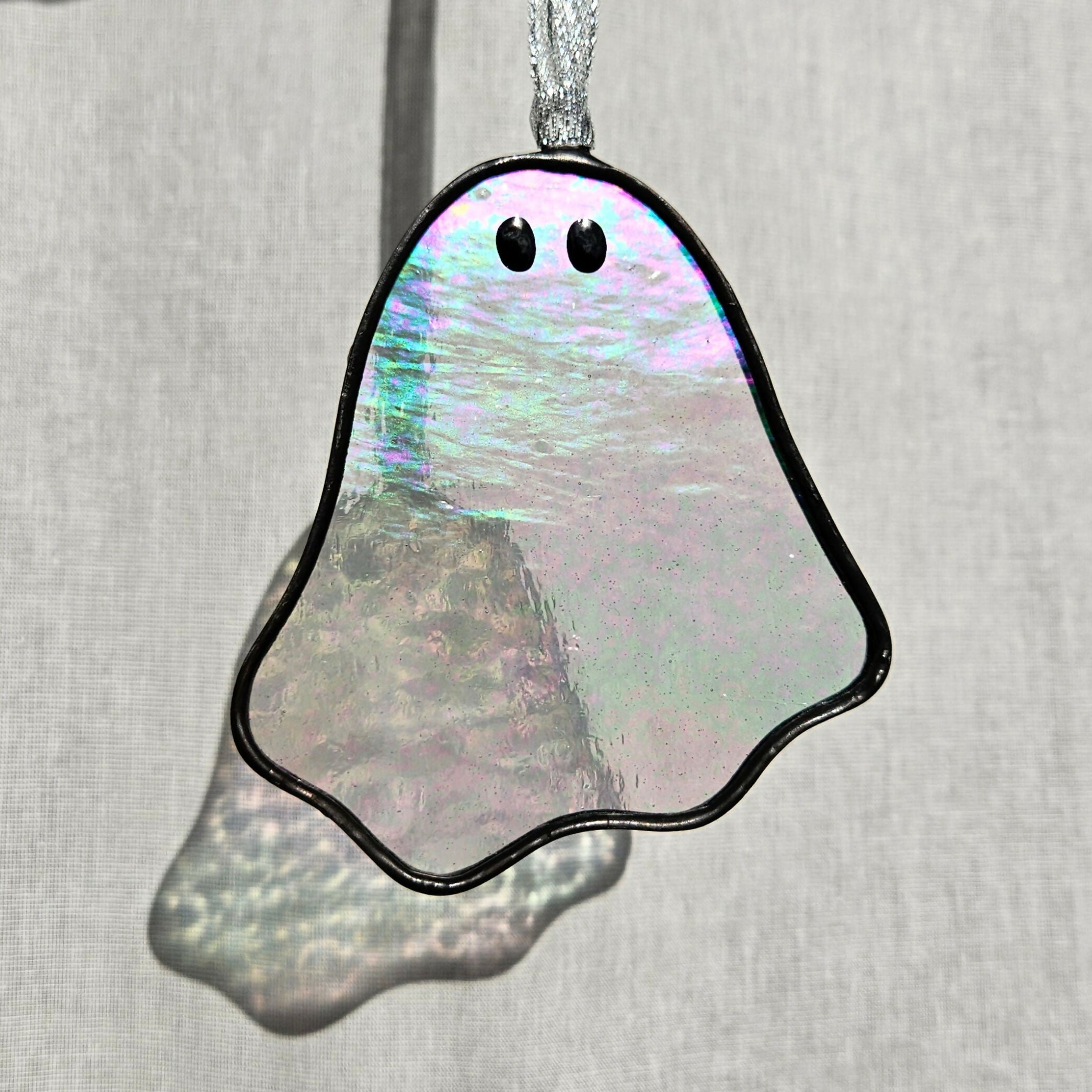 Clear Iridescent Ghost Stained Glass Decoration
