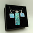 Green and Blue Dichroic Glass Pendant and Earring Set
