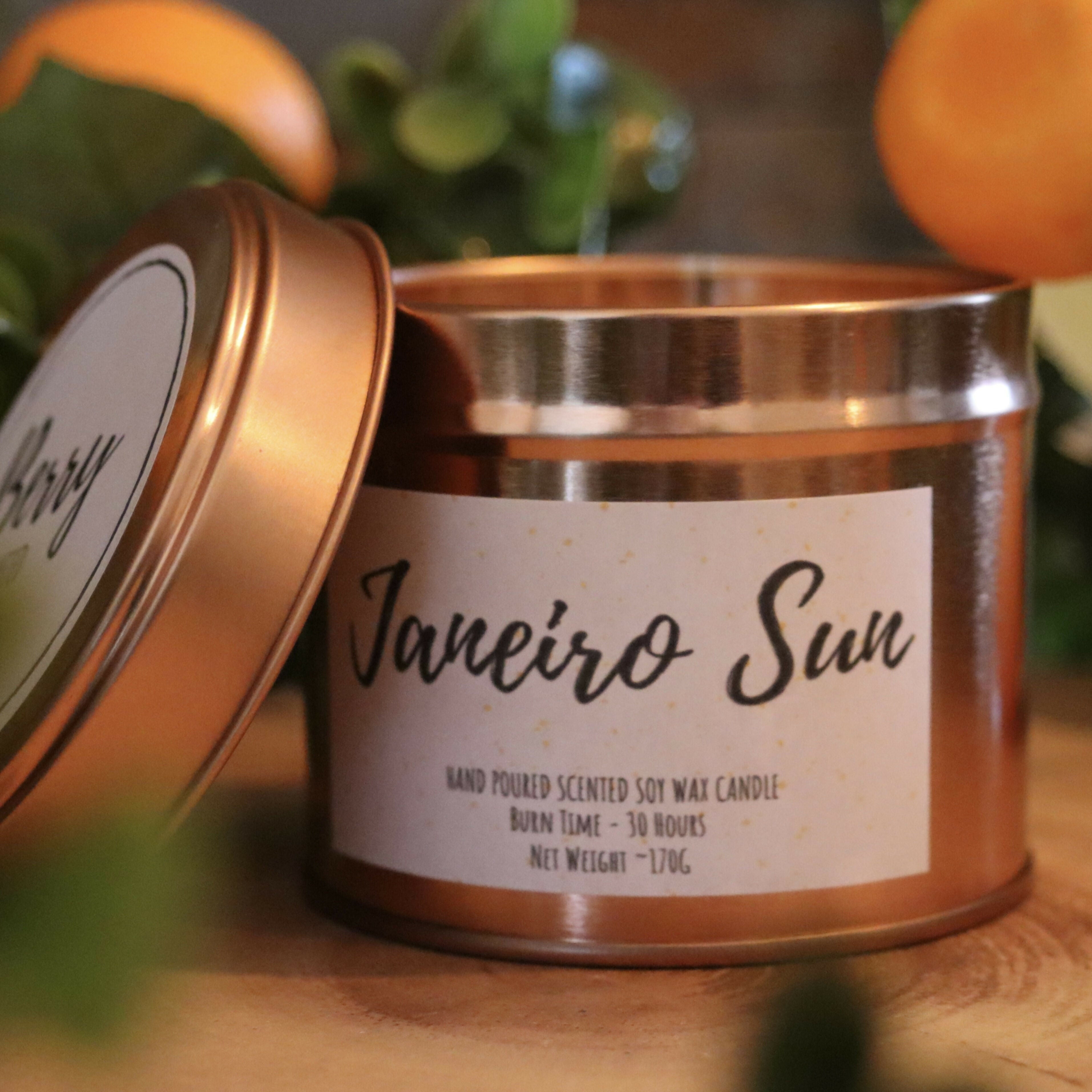 Hand Poured Soy Wax Candle - Janeiro Sun