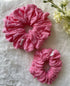 Pink Embroidered Cotton Scrunchies