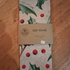 Christmas Holly Print Tea Towel Handmade in the UK in Cotton Rich Linen