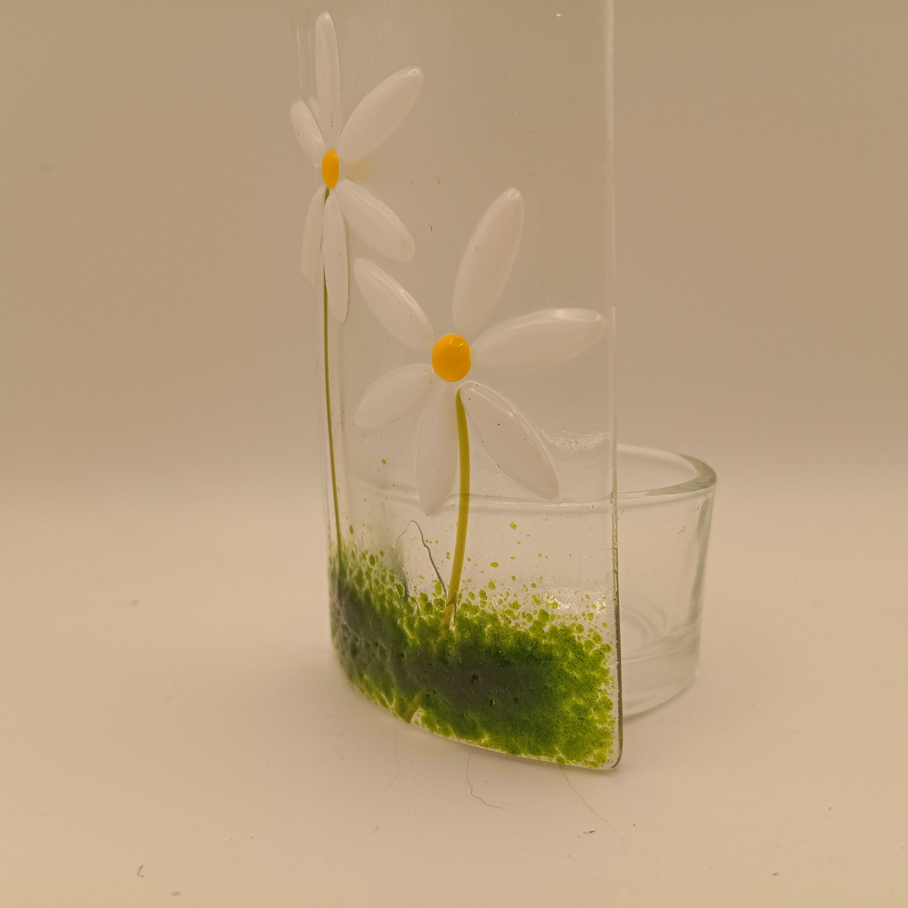 Fused Glass Daisy Tealight
