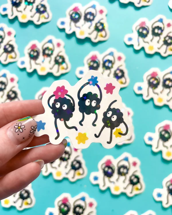 Soot Dust Ball Holographic Vinyl Sticker
