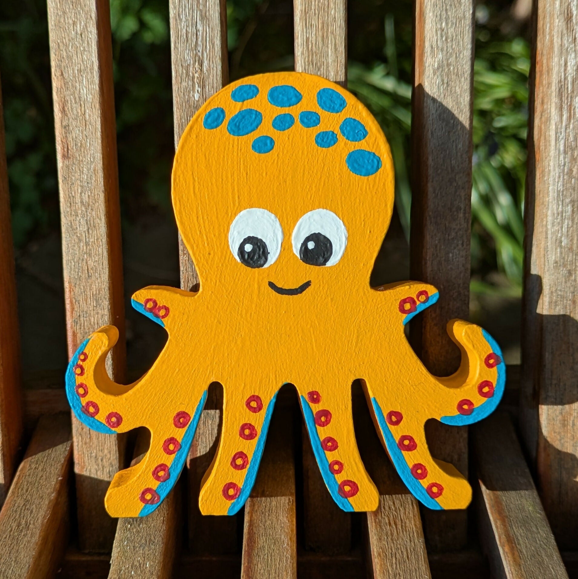 Hand Painted Wooden Octopus