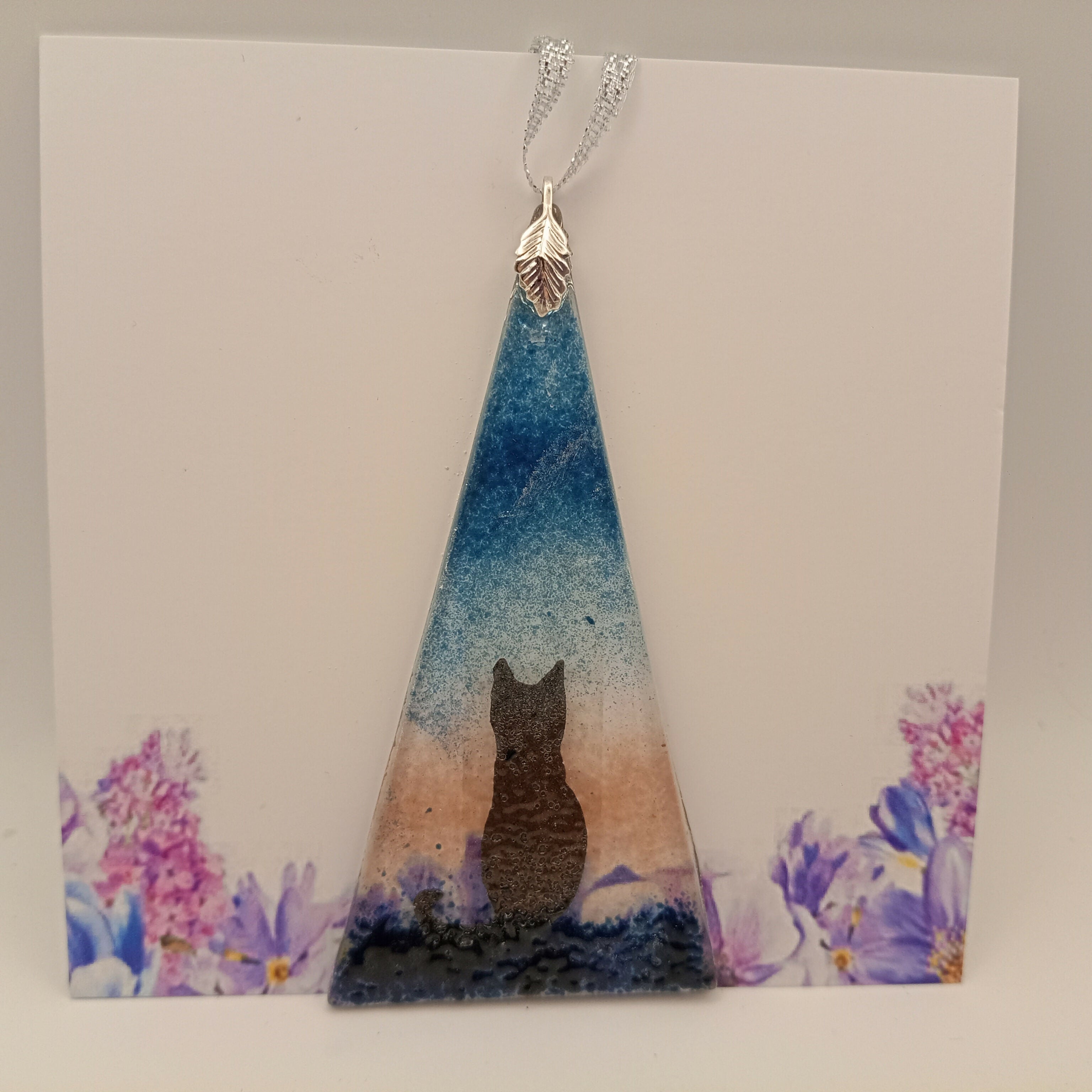 Fused Glass Cat Card