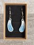 Handcrafted Teardrop Shaped Silver And Cyan Earrings