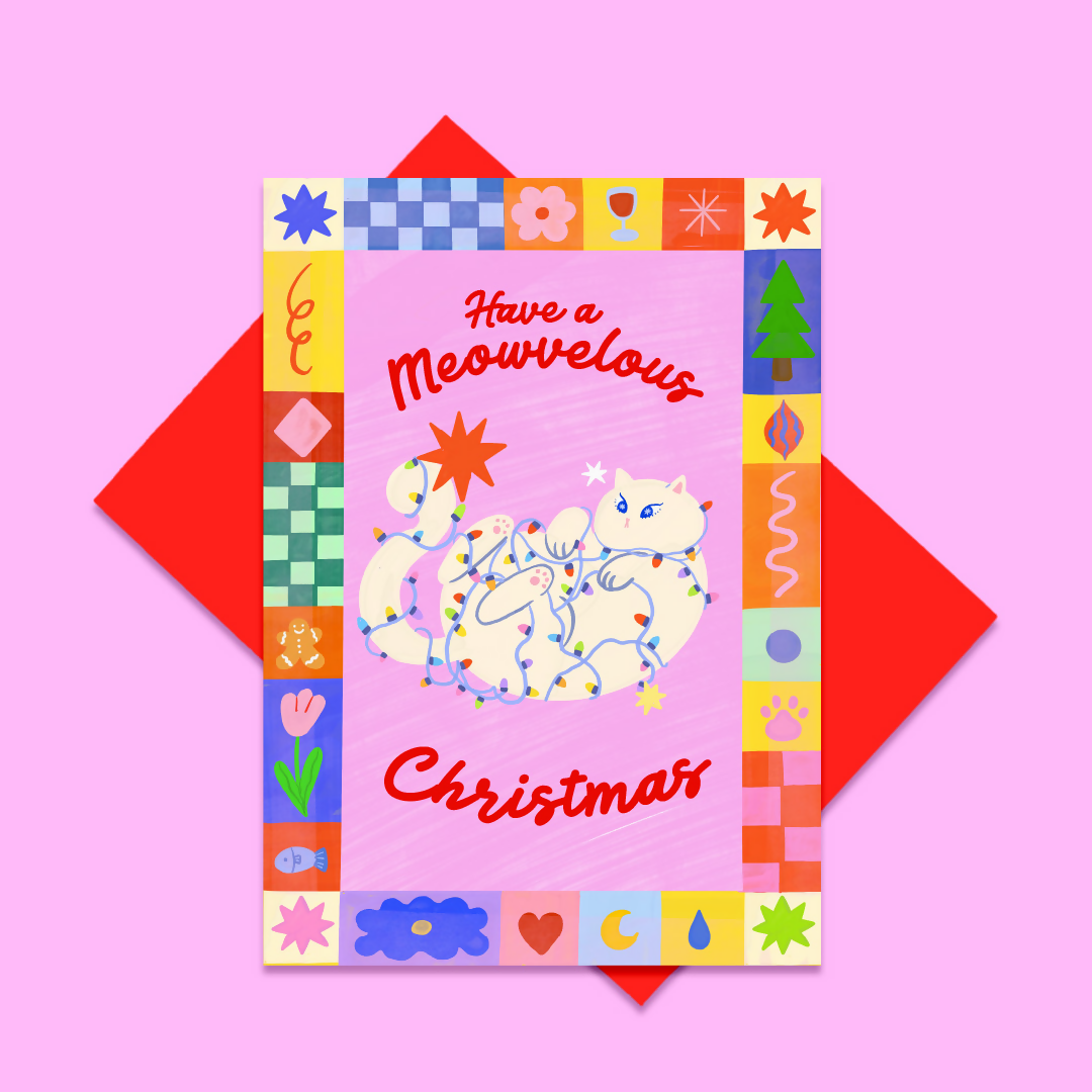 Have A Meowvelous Xmas Cat Greeting Card