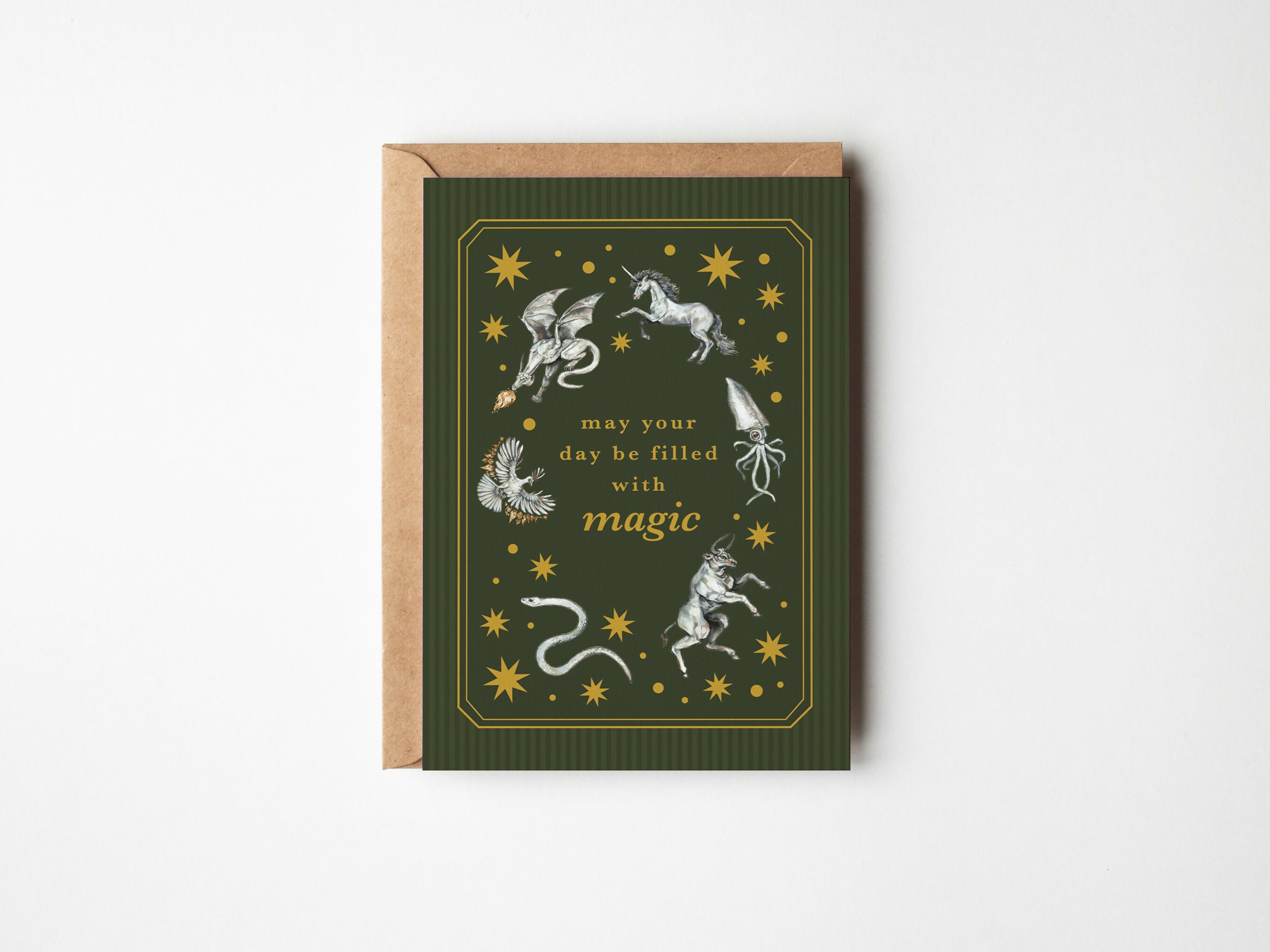May Your Day Be Magic, Mythical Creature Wizard A6 Greetings Card
