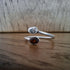 Handmade Adjustable Silver Acorn Ring With Amber, Size Q½