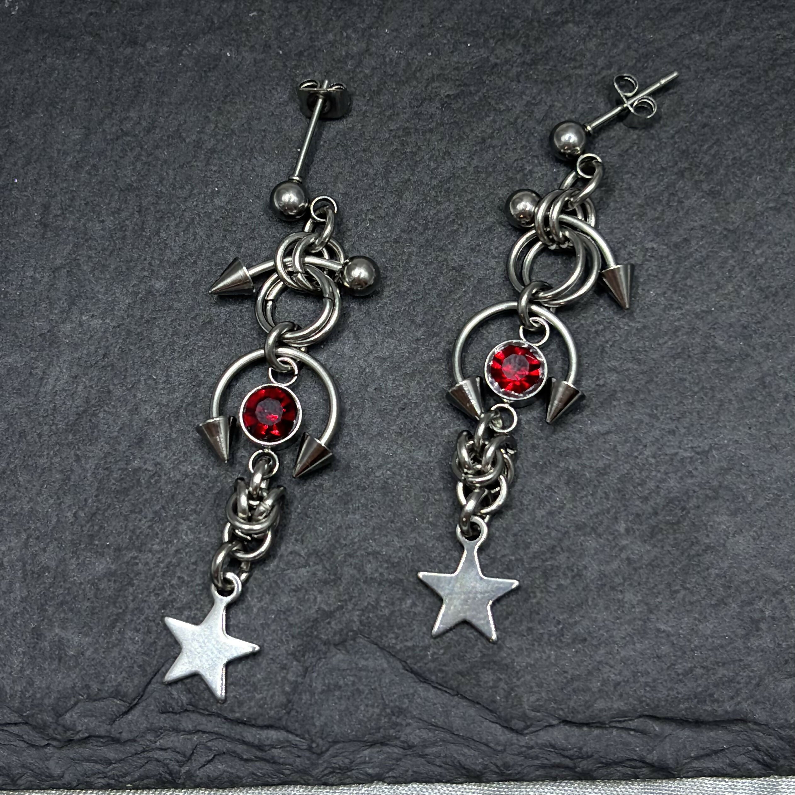 Red Gem Sparkle Earrings