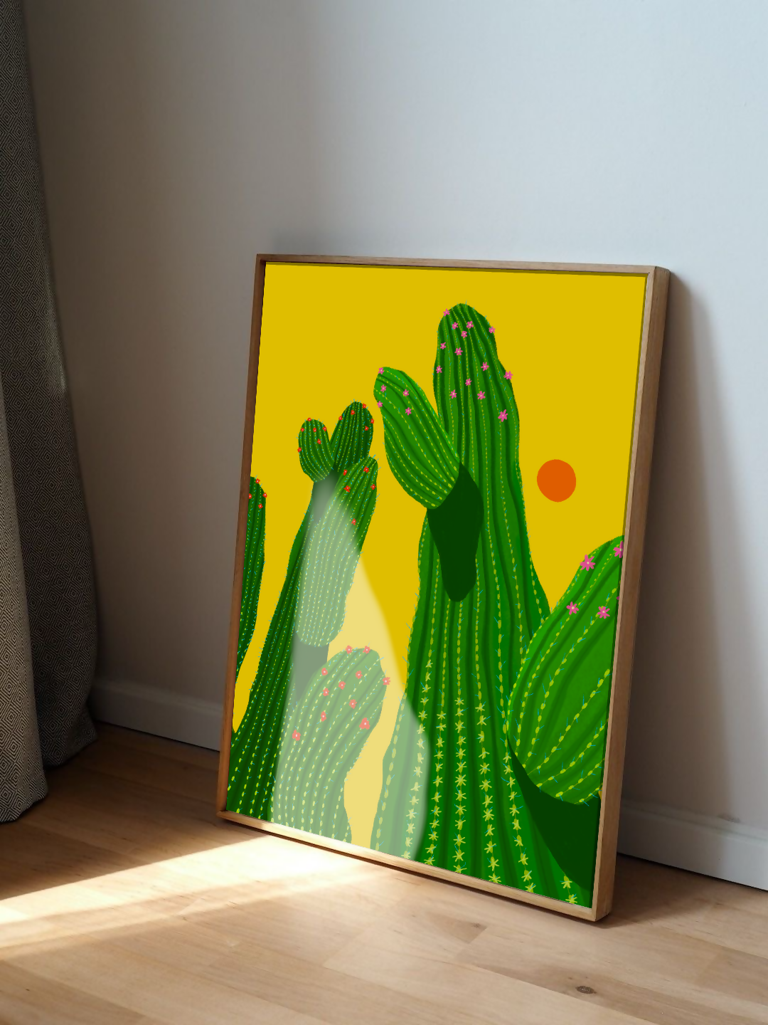 Yellow Cactus Art Print