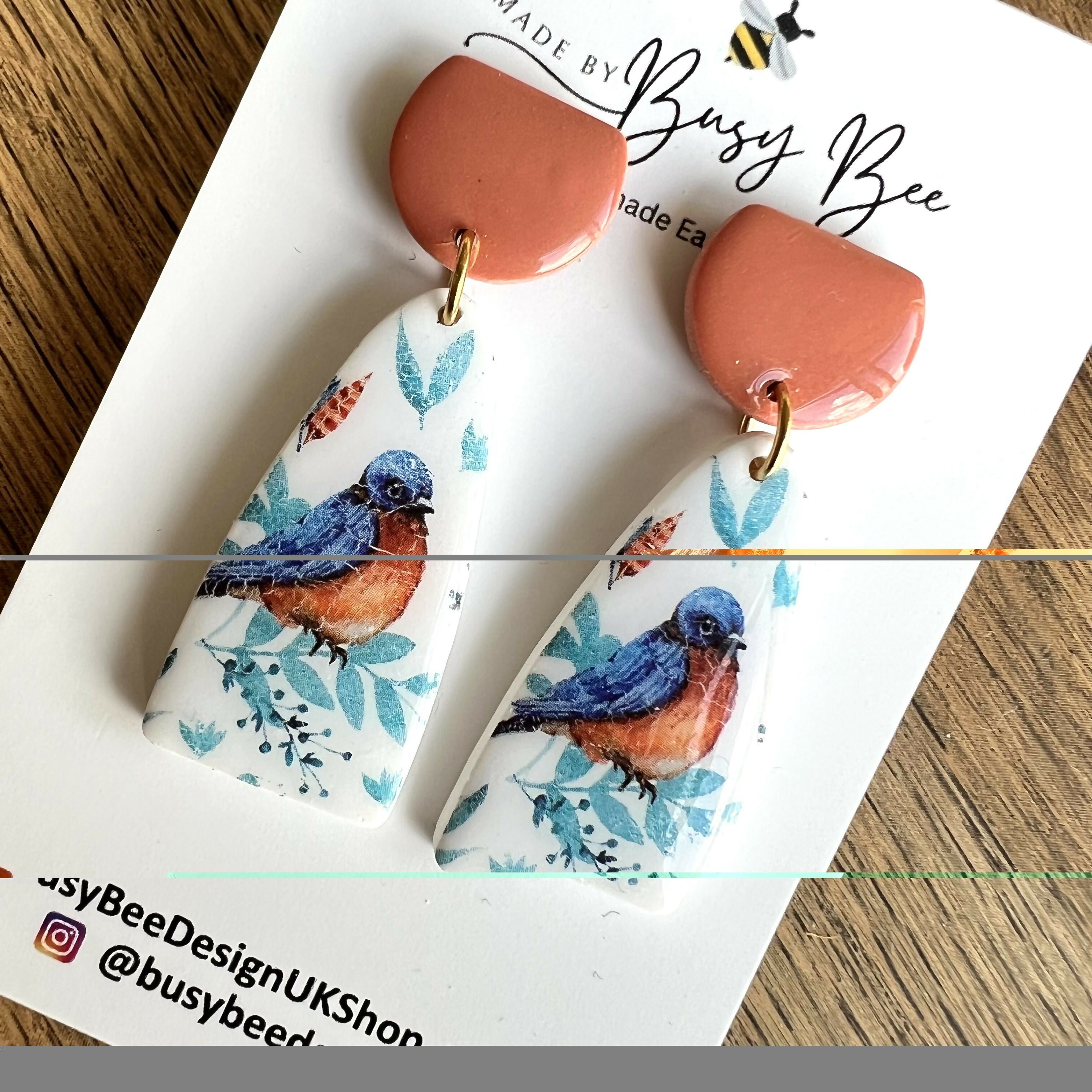Autumn Polymer Clay Earrings, Dainty Handmade Dangles