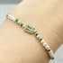 Hand-Strung Pearl Bead Adjustable Bracelet - Zirconia Mediterranean Charms