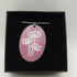 Pink Enamel Pendant With White Flower