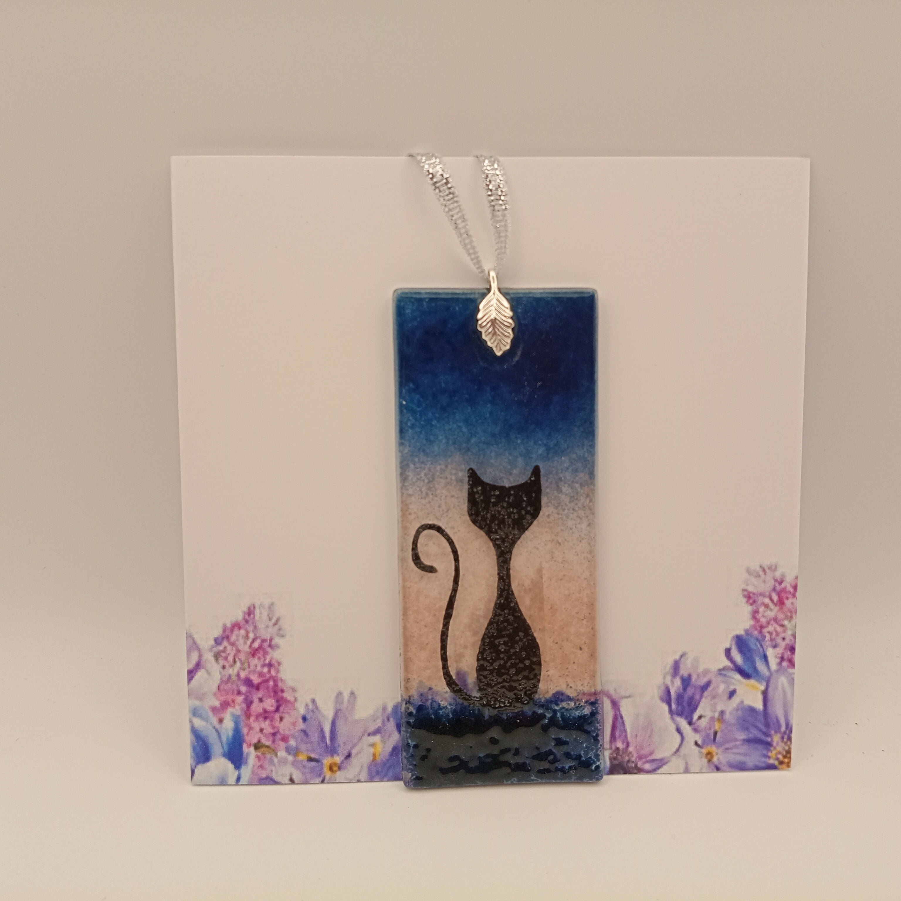 Fused Glass Cat Card